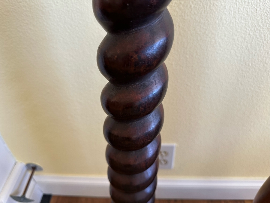 Pair Of Wooden Freestanding Candleholders 36H And 40H [Photo 3]