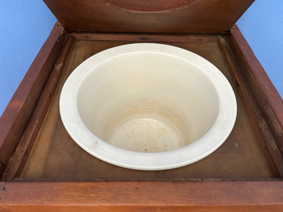 Antique Wooden Commode 15.5H [Photo 5]