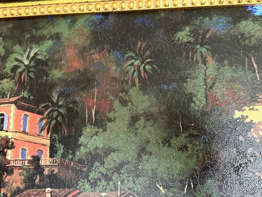 Maher Morcos Large Hand Signed Limited Edition Giclee Artwork Portofino Italy Signed And Numbered 10 Of 200 On Verso Canvas 70 X 32 Framed 78 X 41.5 [Photo 15]