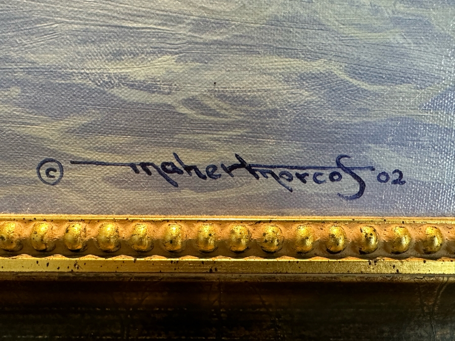 Maher Morcos Large Hand Signed Limited Edition Giclee Artwork Portofino Italy Signed And Numbered 10 Of 200 On Verso Canvas 70 X 32 Framed 78 X 41.5 [Photo 6]