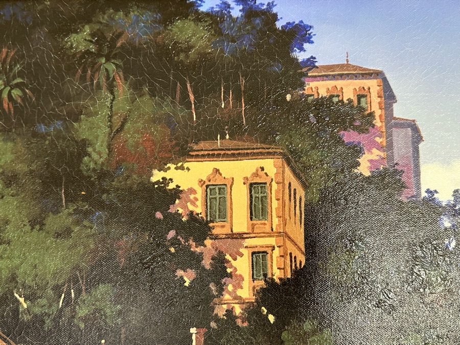 Maher Morcos Large Hand Signed Limited Edition Giclee Artwork Portofino Italy Signed And Numbered 10 Of 200 On Verso Canvas 70 X 32 Framed 78 X 41.5 [Photo 16]