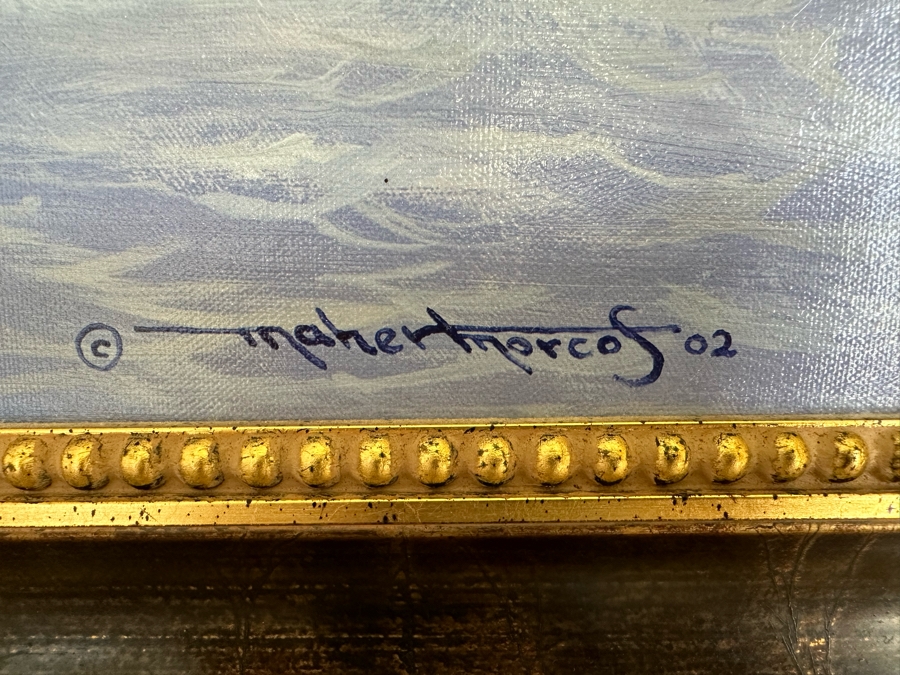 Maher Morcos Large Hand Signed Limited Edition Giclee Artwork Portofino Italy Signed And Numbered 10 Of 200 On Verso Canvas 70 X 32 Framed 78 X 41.5 [Photo 19]