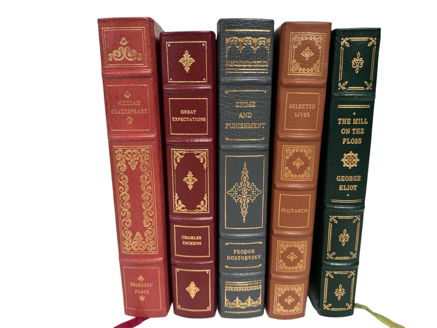 Five Leather Bound Franklin Library Classic Books