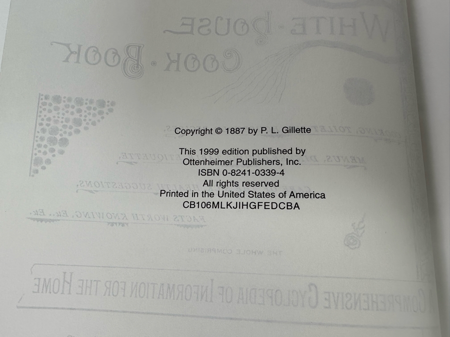 Leatherbound The Original White House Cook Book 1887 Edition New And Enlarged 1999 Edition [Photo 5]