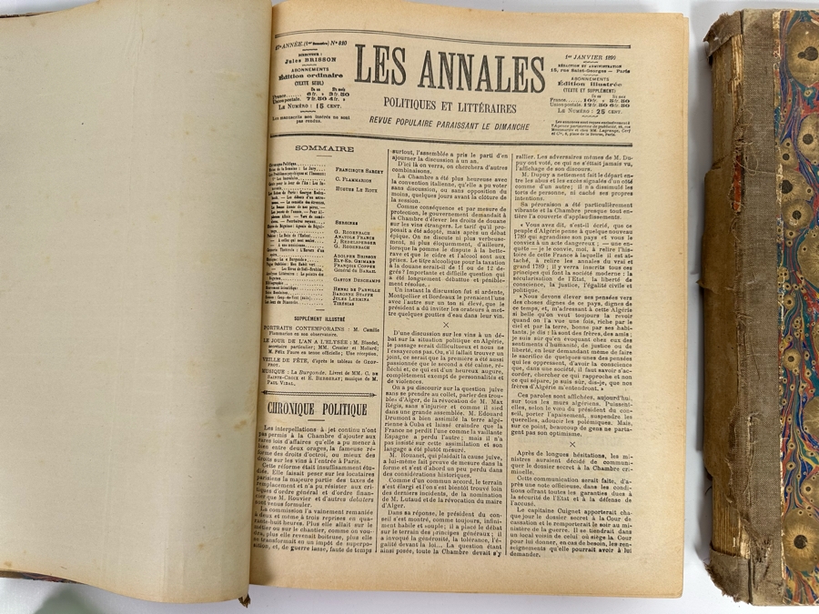 Pair Of Antique 1899 Les Annales Politiques Et Litteraires Books Tomes Paris - See Photos [Photo 3]