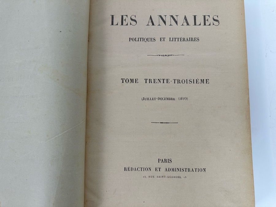 Pair Of Antique 1899 Les Annales Politiques Et Litteraires Books Tomes Paris - See Photos [Photo 9]