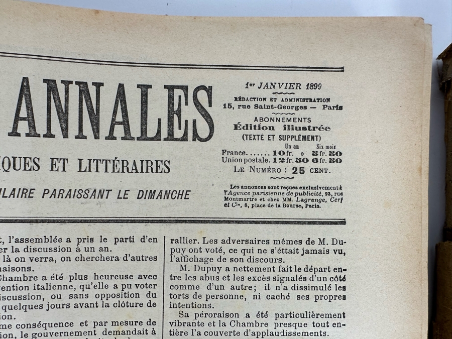 Pair Of Antique 1899 Les Annales Politiques Et Litteraires Books Tomes Paris - See Photos [Photo 4]