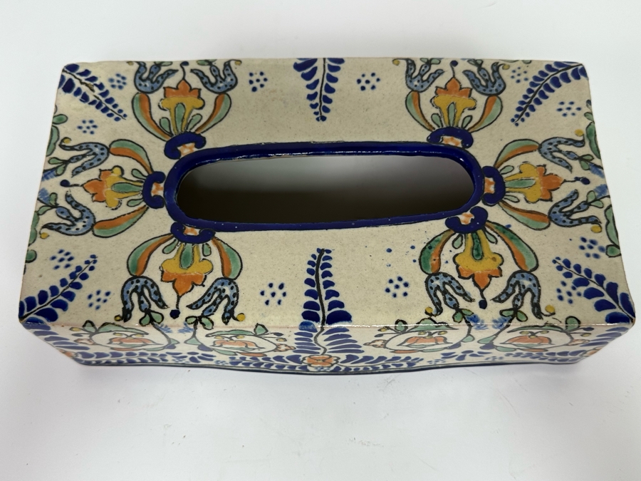 Hand Painted Mexican Pottery Tissue Box Cover [Photo 4]