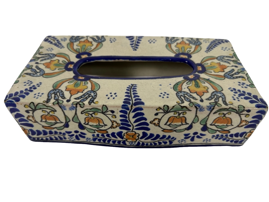 Hand Painted Mexican Pottery Tissue Box Cover