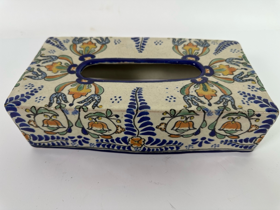 Hand Painted Mexican Pottery Tissue Box Cover [Photo 2]
