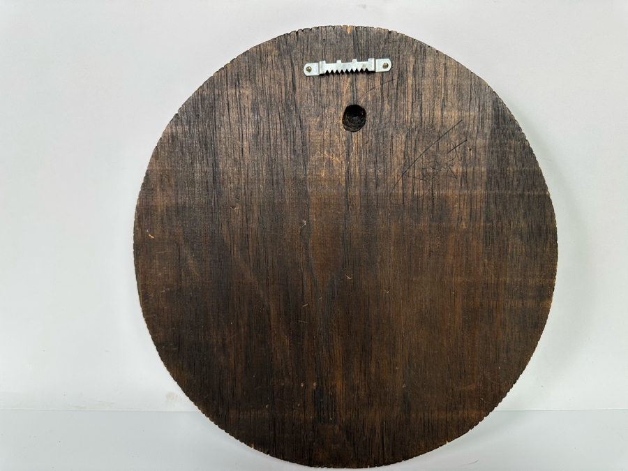 Signed Relief Carved Wooden Silver Dollar Wall Plaque 11R X .75D [Photo 9]