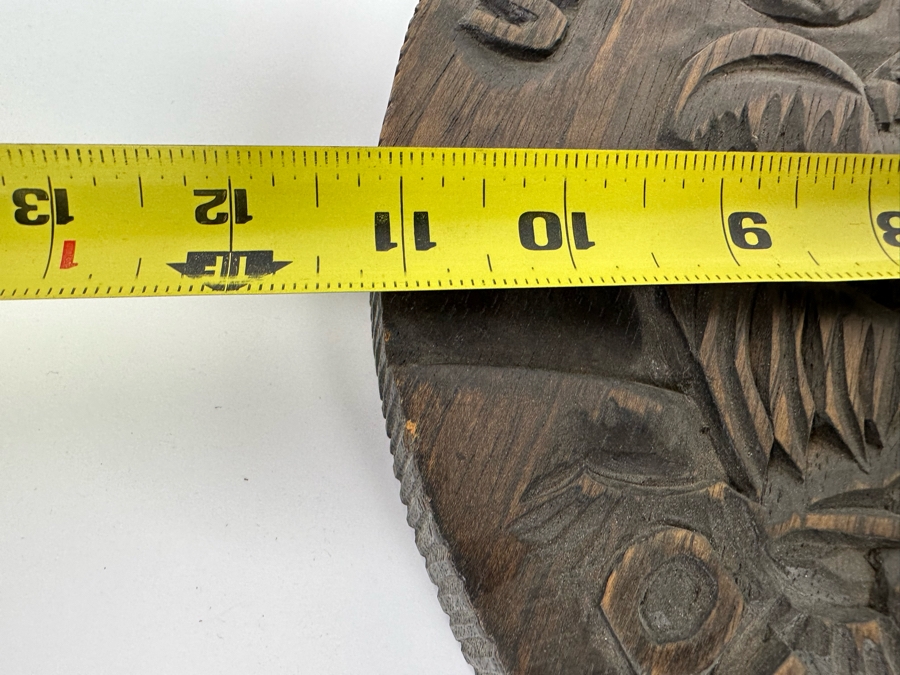 Signed Relief Carved Wooden Silver Dollar Wall Plaque 11R X .75D [Photo 11]