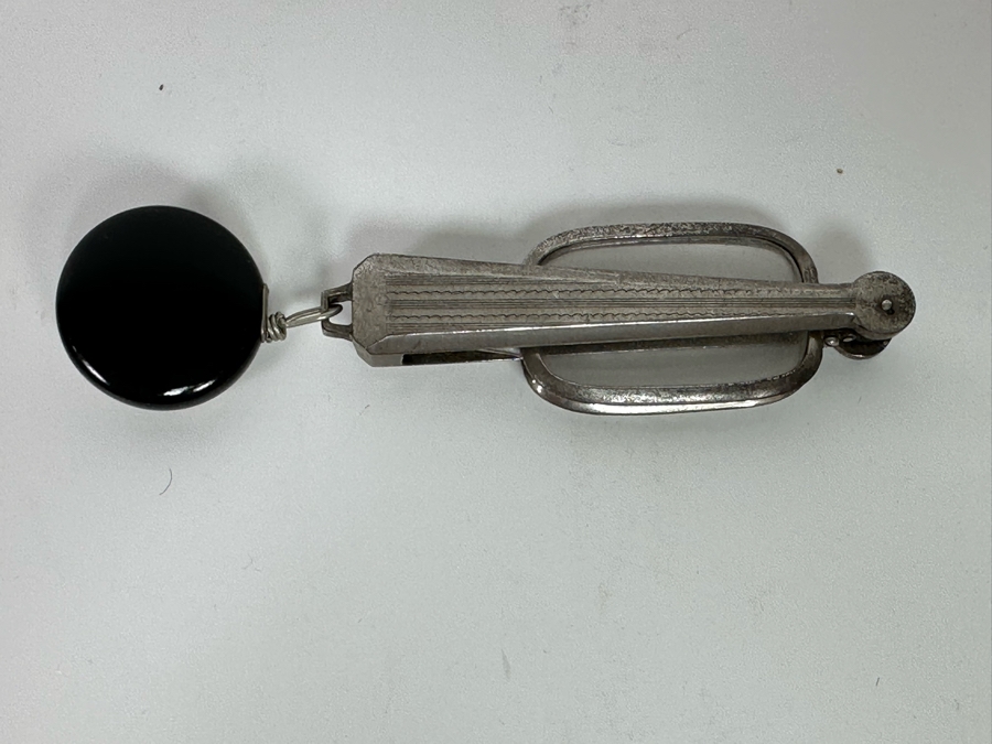 Vintage Art Deco Sterling Silver Lorgnette Folding Spectacles With Handle Pendant [Photo 8]