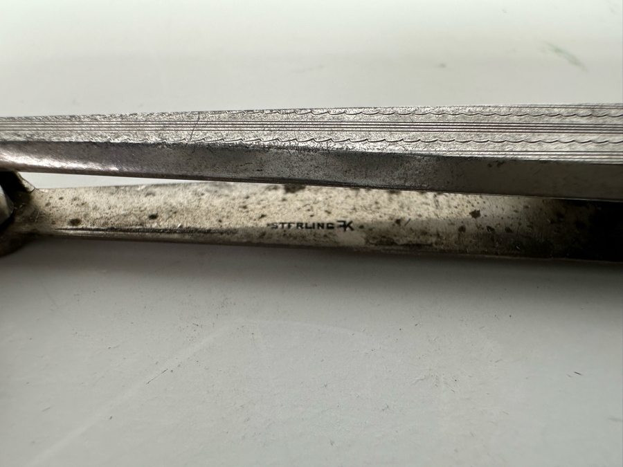 Vintage Art Deco Sterling Silver Lorgnette Folding Spectacles With Handle Pendant [Photo 5]