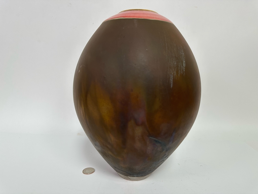 Art Studio Raku Pottery Vase 8.5W X 12H [Photo 6]