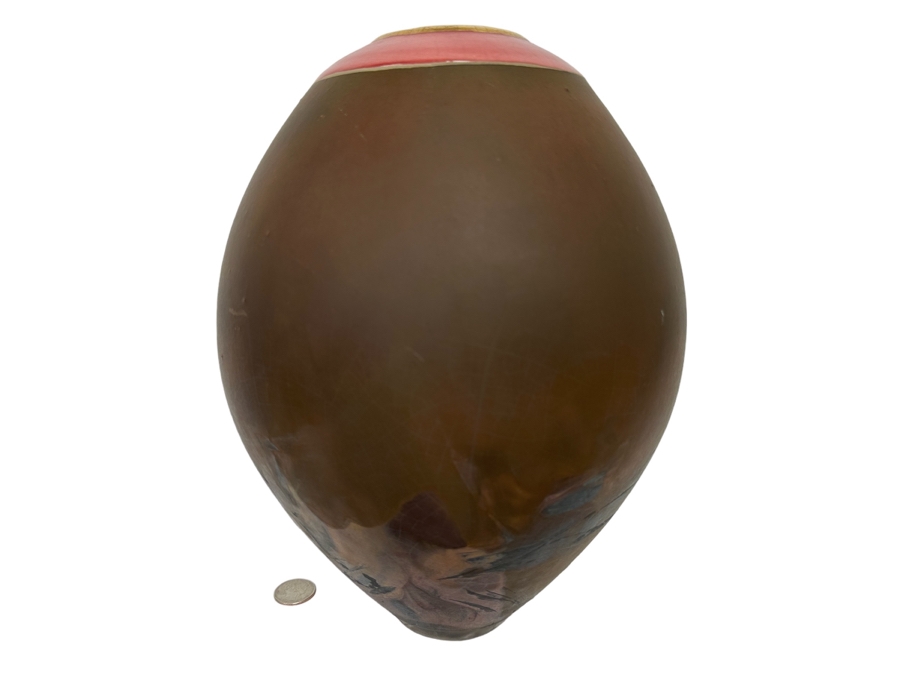 Art Studio Raku Pottery Vase 8.5W X 12H