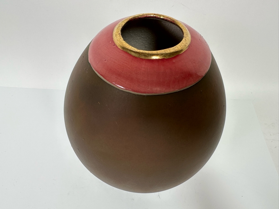 Art Studio Raku Pottery Vase 8.5W X 12H [Photo 4]