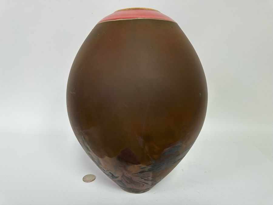 Art Studio Raku Pottery Vase 8.5W X 12H [Photo 3]
