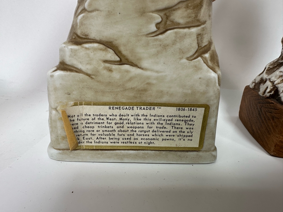 Five Porcelain Whiskey Decanters: Second And Third From Left Designed By C. M. Russell, Others Lionstone And Bitteroot Sculptured Porcelain 1969 Whisky 13.5H [Photo 6]