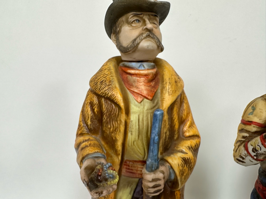 Five Porcelain Whiskey Decanters: Second And Third From Left Designed By C. M. Russell, Others Lionstone And Bitteroot Sculptured Porcelain 1969 Whisky 13.5H [Photo 5]