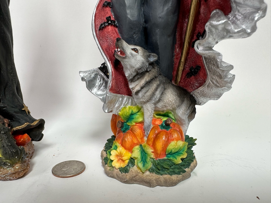 Pair Of Lenox Halloween Decoration Figurines: Midnight Vampire And Bewitching Beauty 12.5H [Photo 4]