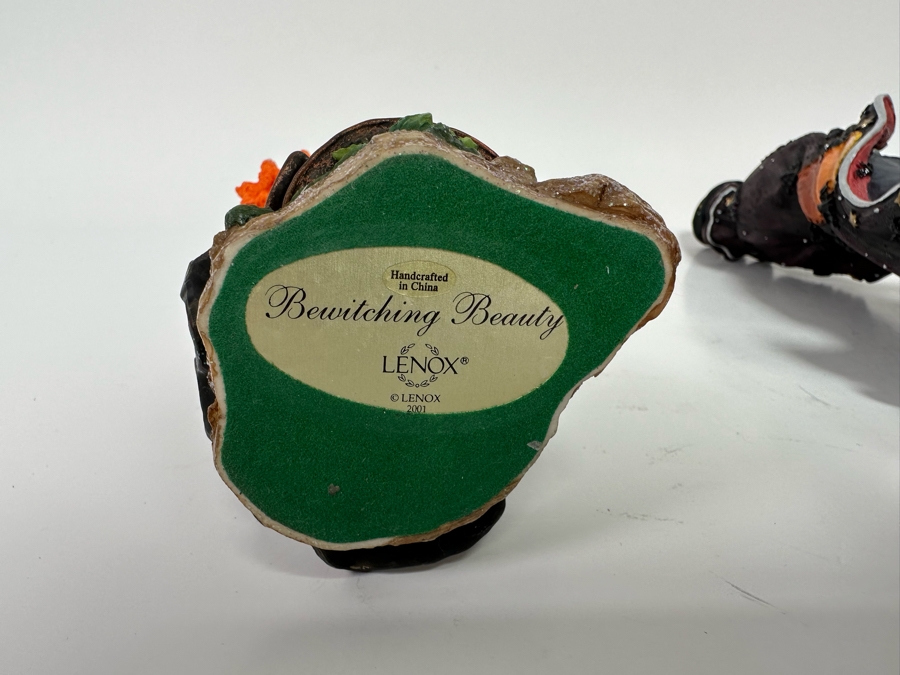 Pair Of Lenox Halloween Decoration Figurines: Midnight Vampire And Bewitching Beauty 12.5H [Photo 11]