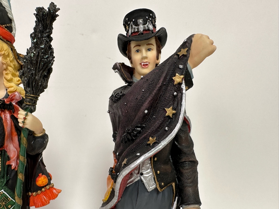 Pair Of Lenox Halloween Decoration Figurines: Midnight Vampire And Bewitching Beauty 12.5H [Photo 5]