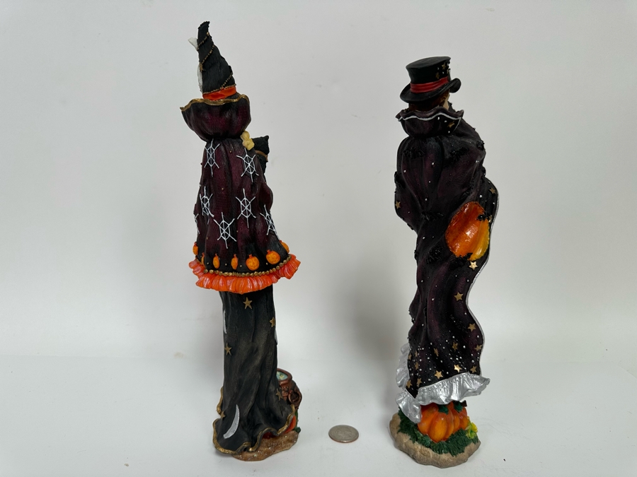 Pair Of Lenox Halloween Decoration Figurines: Midnight Vampire And Bewitching Beauty 12.5H [Photo 9]