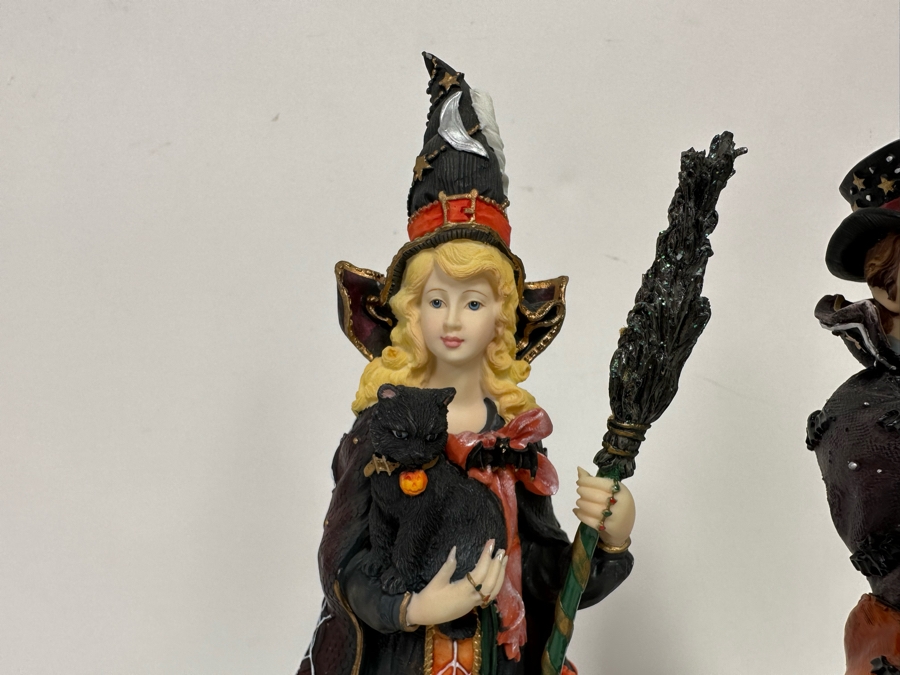Pair Of Lenox Halloween Decoration Figurines: Midnight Vampire And Bewitching Beauty 12.5H [Photo 6]