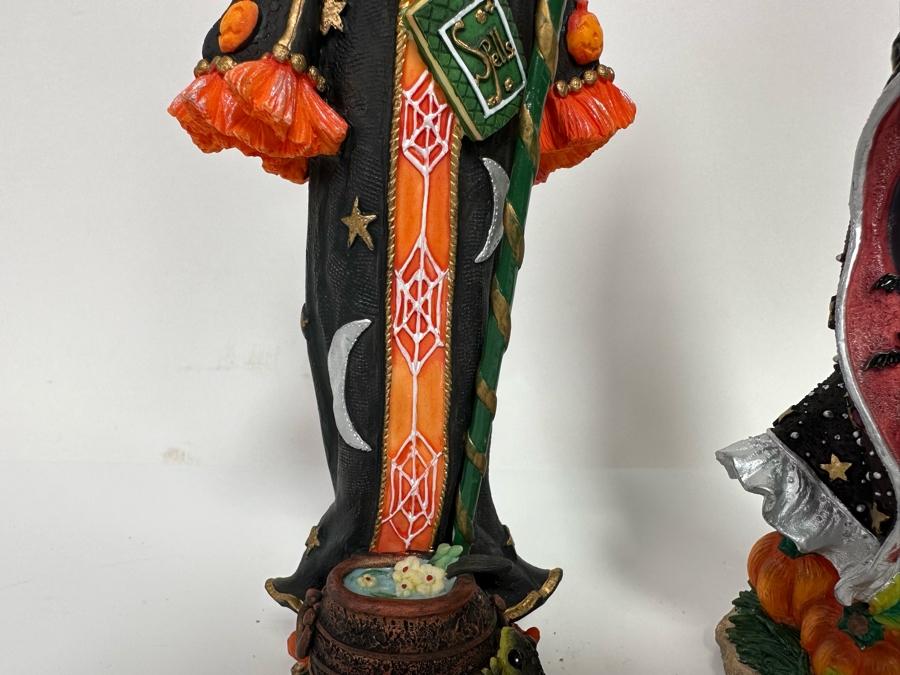 Pair Of Lenox Halloween Decoration Figurines: Midnight Vampire And Bewitching Beauty 12.5H [Photo 8]