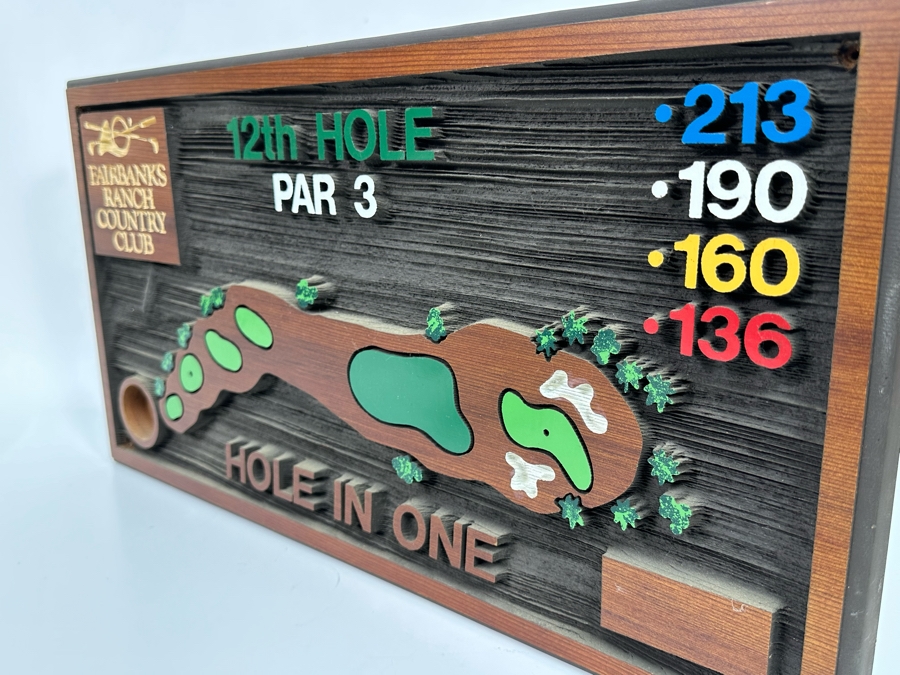 Fairbanks Ranch Country Club 12th Hole Hole In One Golfing Wooden Wall Plaque 21W X 11D X 1.5H [Photo 4]