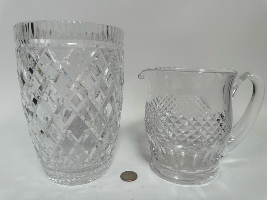 Waterford Crystal Pitcher 6H And Waterford Crystal Vase 8H [Photo 1]
