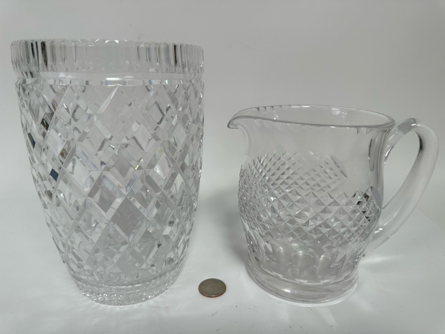 Waterford Crystal Pitcher 6H And Waterford Crystal Vase 8H [Photo 2]
