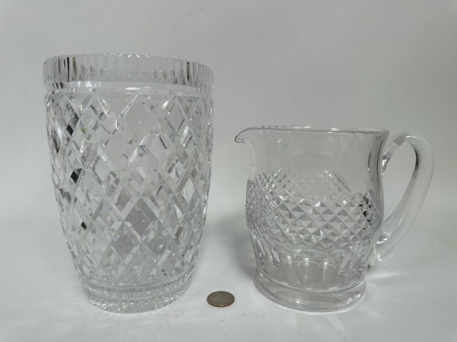 Waterford Crystal Pitcher 6H And Waterford Crystal Vase 8H [Photo 3]