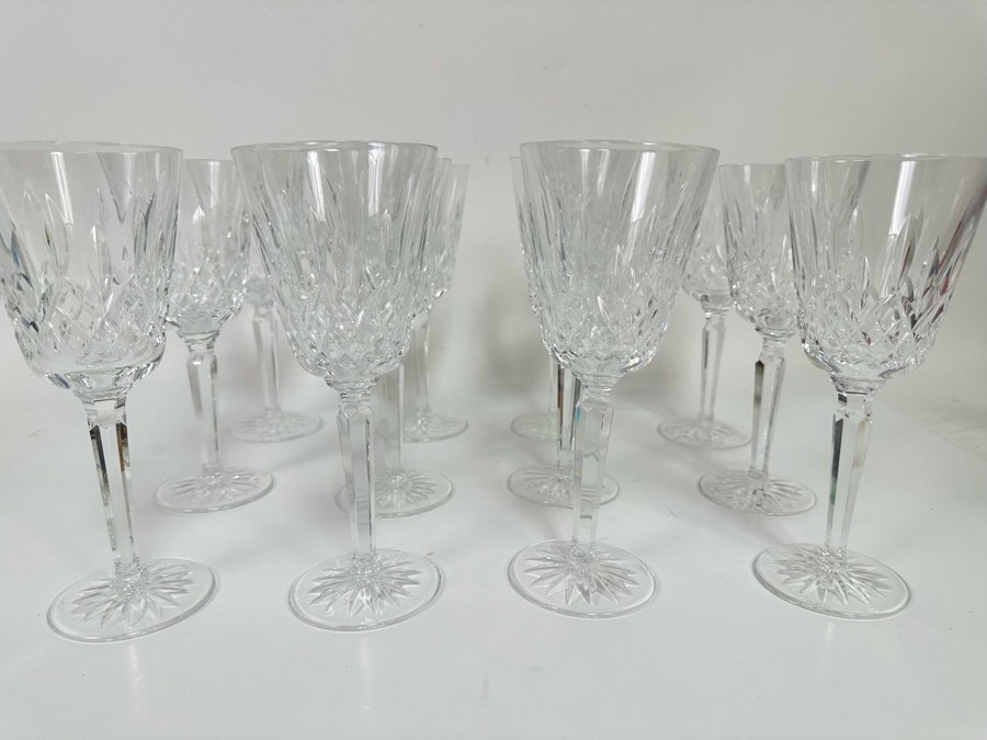 Twelve Waterford Crystal Lismore Stemware Glasses 8H