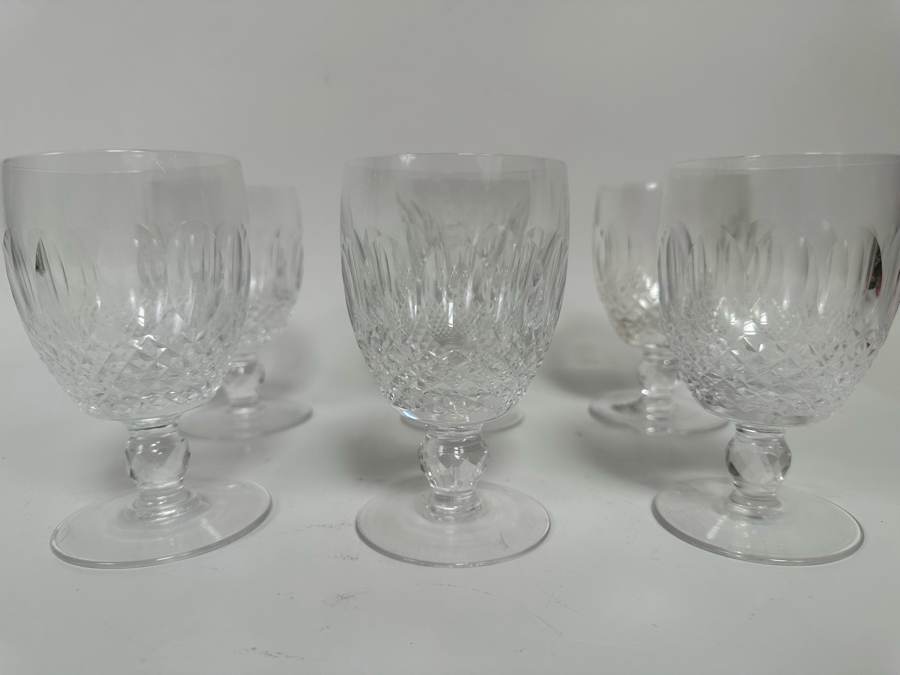 Six Waterford Crystal Colleen Stemware Glasses Goblets 5H