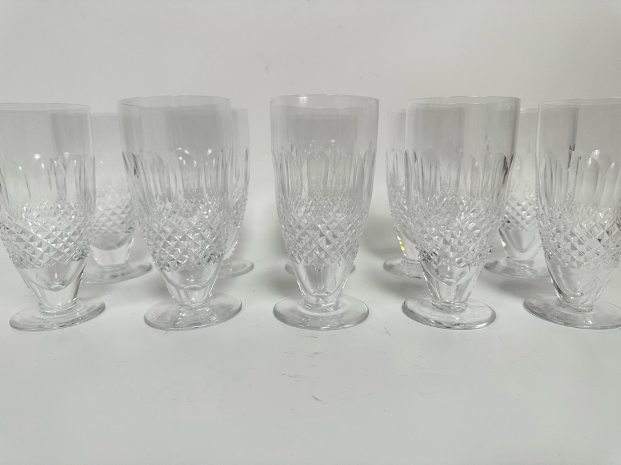 Waterford Lismore Stemmed Iced Tea Glasses Set of 2 Crystal Silver