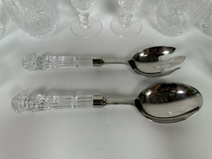Waterford Crystal Lot Featuring Glasses And Salad Serving Set 10 Pieces [Photo 6]