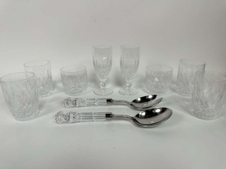Waterford Crystal Lot Featuring Glasses And Salad Serving Set 10 Pieces [Photo 1]