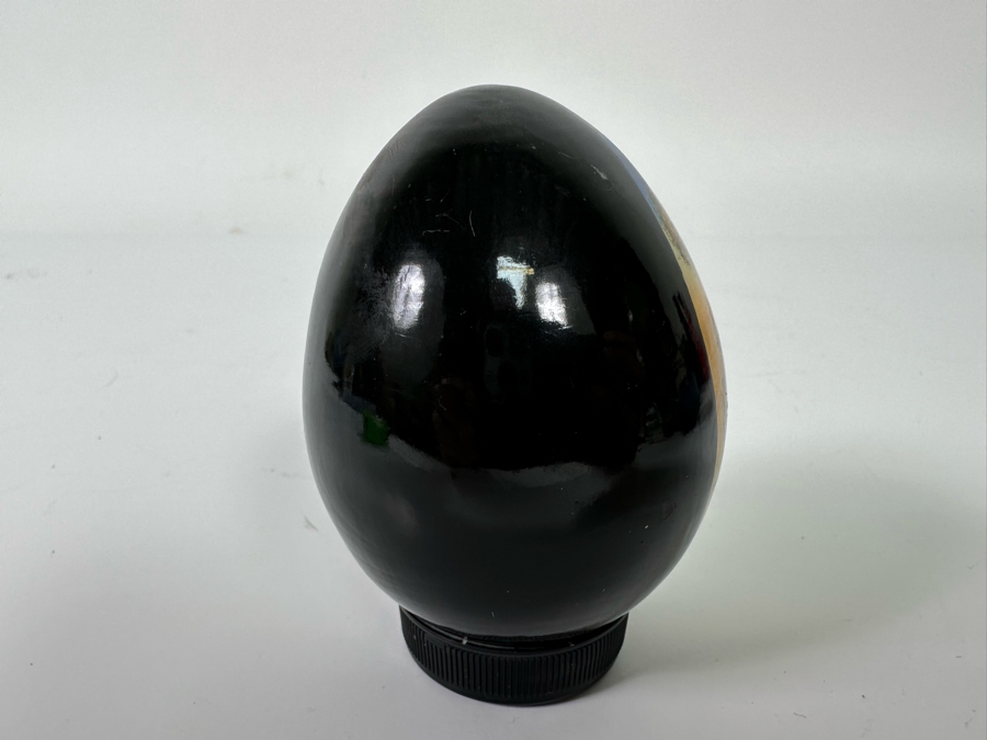 Signed Hand Painted Russian Wooden Egg 3H [Photo 9]
