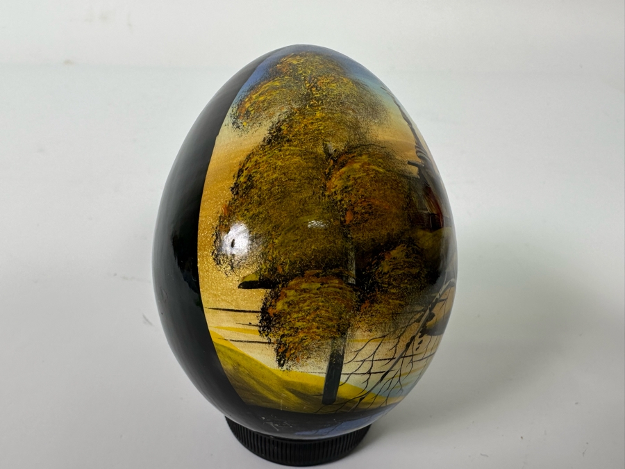Signed Hand Painted Russian Wooden Egg 3H [Photo 8]