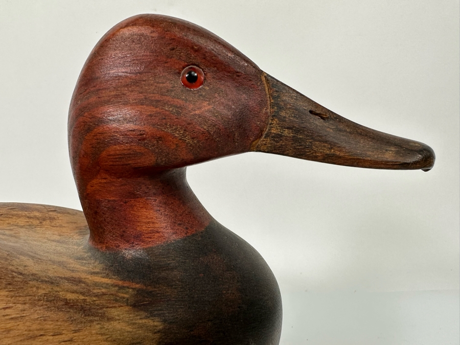 R D Lewis Signed Carved Wooden Duck Decoy On Stand Dated 1980 14W X 7D X 10H [Photo 8]