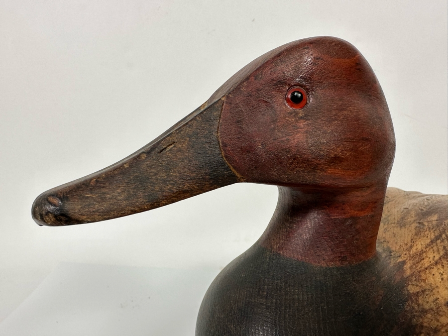 R D Lewis Signed Carved Wooden Duck Decoy On Stand Dated 1980 14W X 7D X 10H [Photo 5]