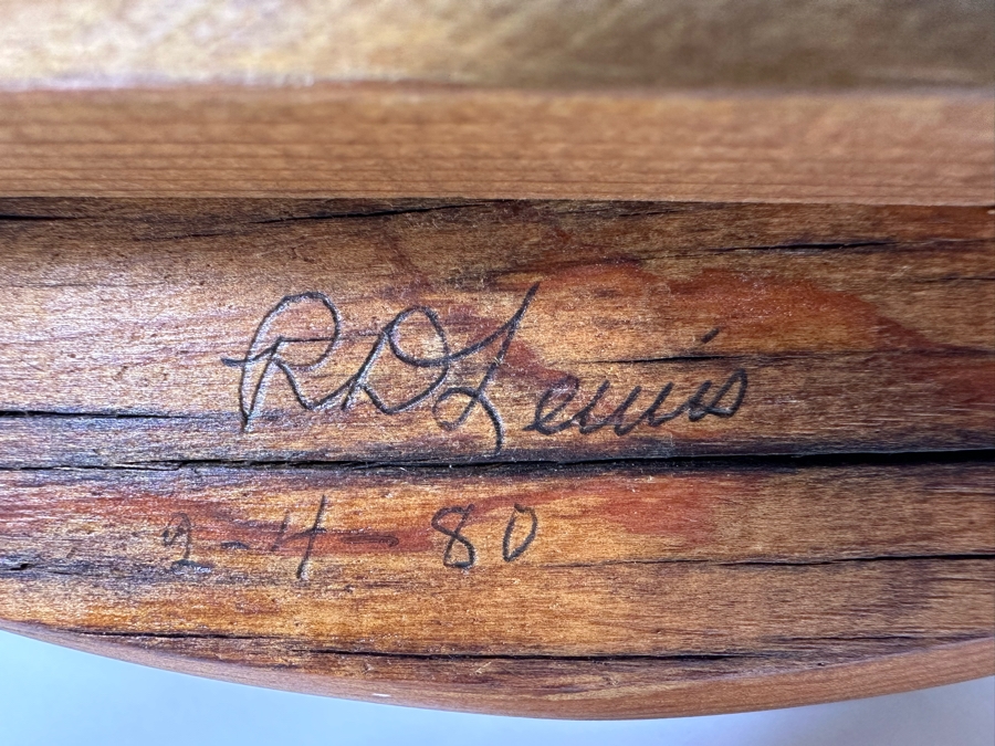R D Lewis Signed Carved Wooden Duck Decoy On Stand Dated 1980 13W X 7D X 9H [Photo 11]