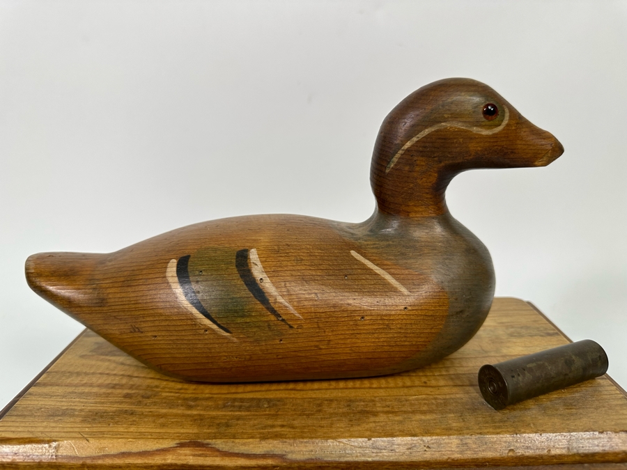Handmade Wooden Box With Duck Decoy Finial Top 13W X 7D X 9H [Photo 4]