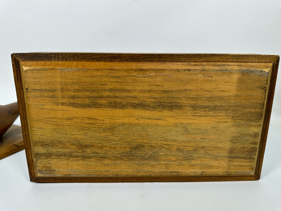 Handmade Wooden Box With Duck Decoy Finial Top 13W X 7D X 9H [Photo 11]