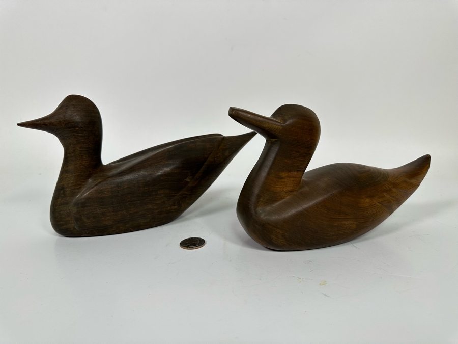 Pair Of Hardwood Carved Ducks 10W X 5H [Photo 4]