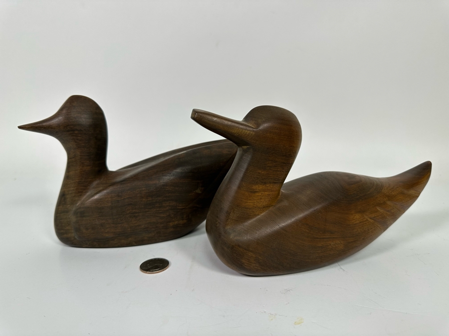 Pair Of Hardwood Carved Ducks 10W X 5H [Photo 2]