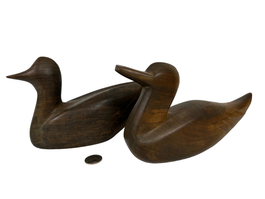 Pair Of Hardwood Carved Ducks 10W X 5H [Photo 1]