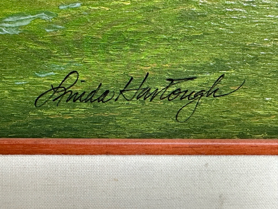 Linda Hartough Hand Signed Atelier Brushstrokes Hand Enhanced Limited Edition Print Titled 'The 18th Hole, Harbour Town Golf Links, Hilton Head' Numbered 182 Of 980 On Canvas 36 X 17 Framed 46.5 X 28 [Photo 10]